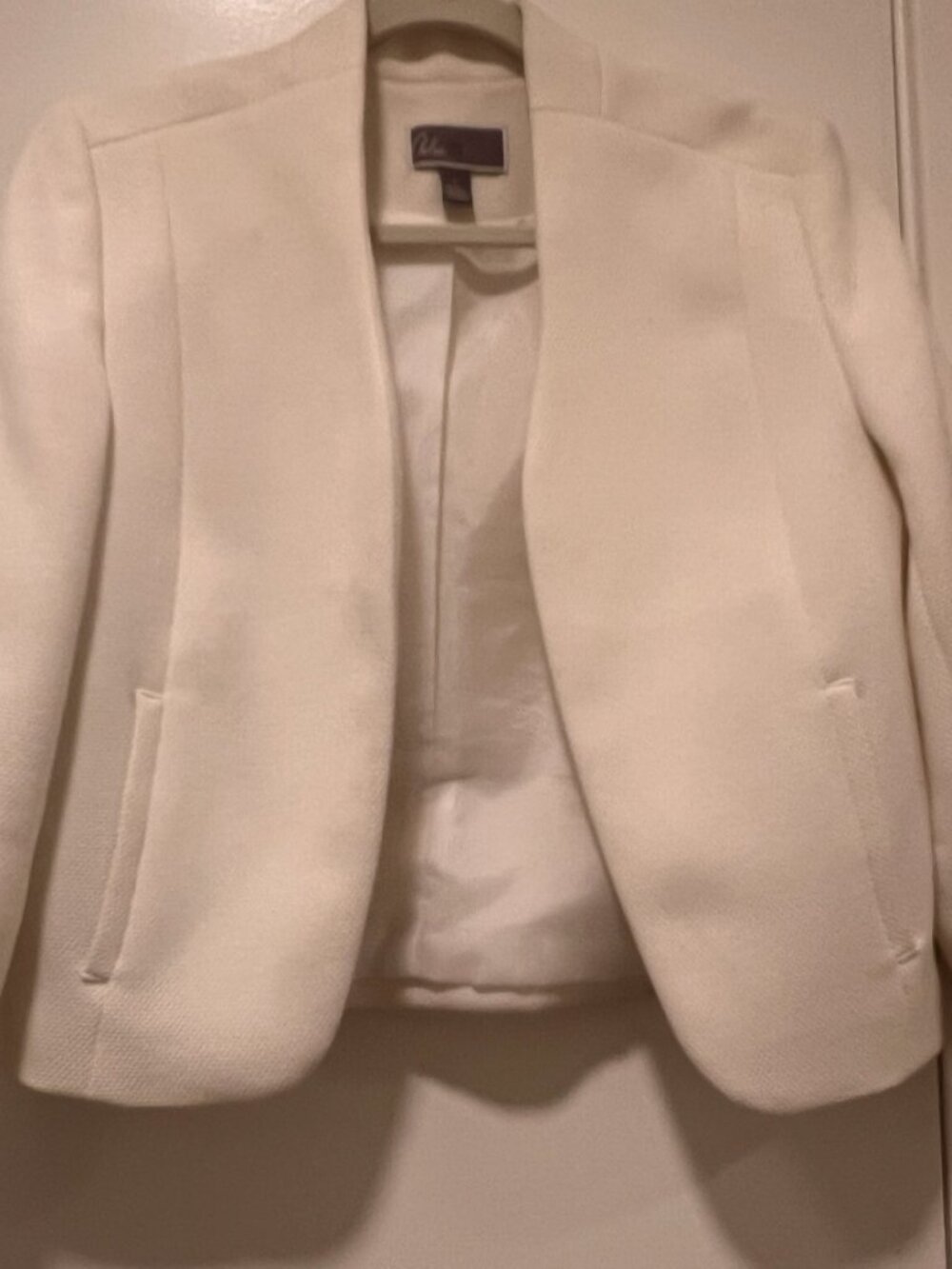 Chelsea Cream Cropped Open-Front Blazer S